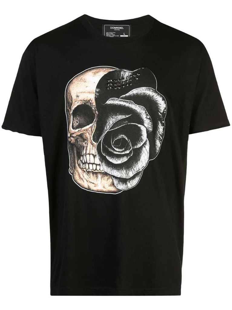 Skull T-shirt with 25 crystals