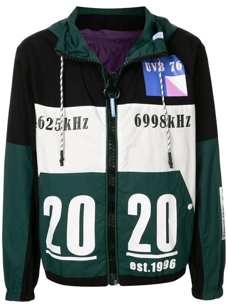 graphic-print hooded jacket