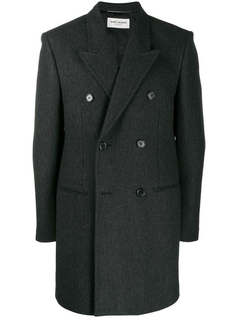 double breasted twill coat