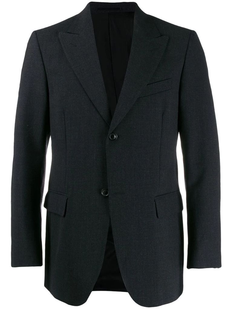 peaked lapel suit jacket