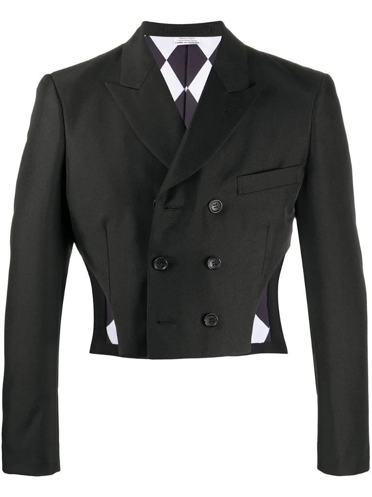 cut-out side cropped suit jacket