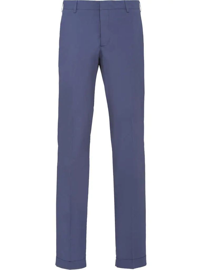 washed-effect slim-fit trousers