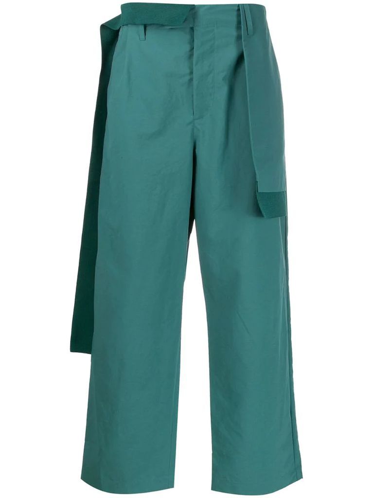 draped-panel straight trousers
