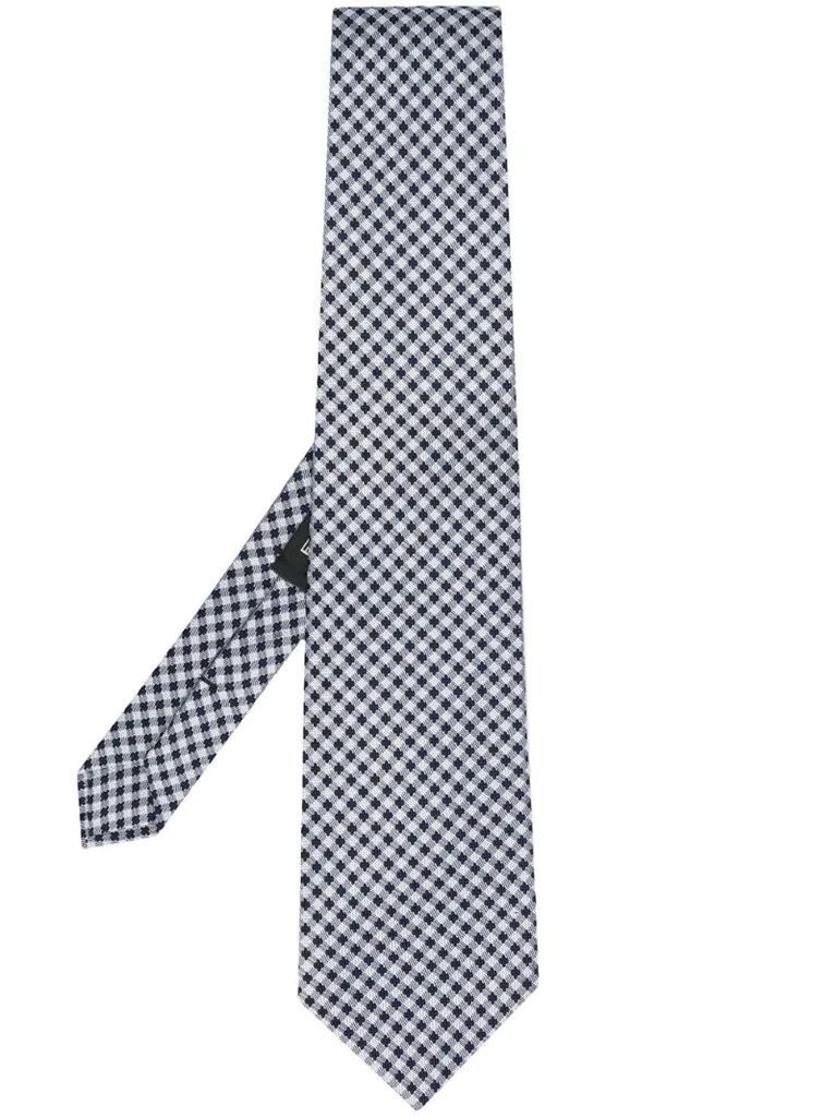 checked pattern woven tie