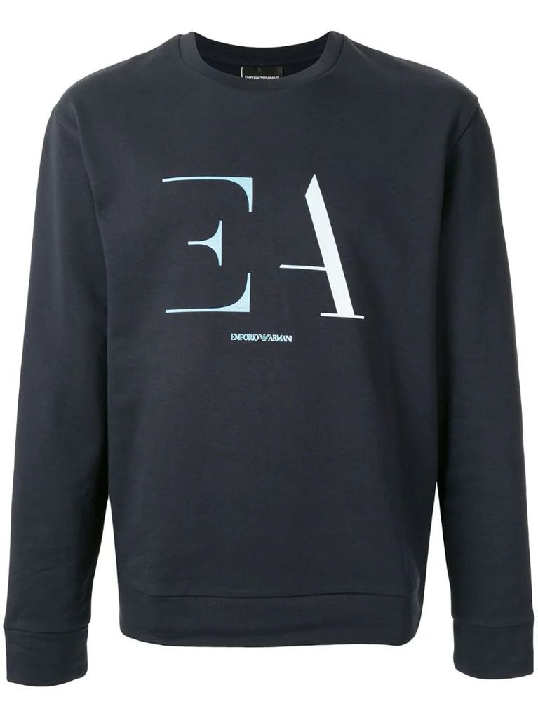 long sleeve logo print sweater