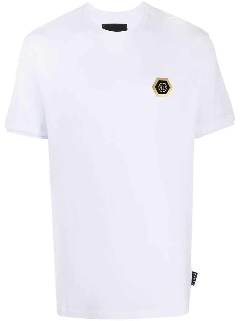 logo patch round neck T-shirt