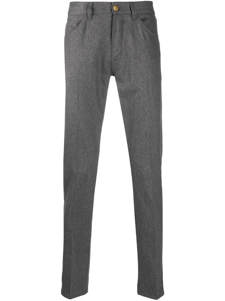 mid-rise slim trousers
