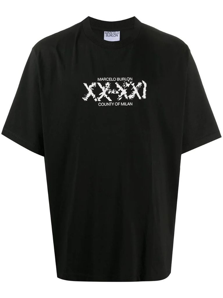 seahorse-print logo T-shirt