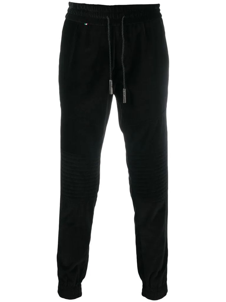 ribbed-detail velour track pants