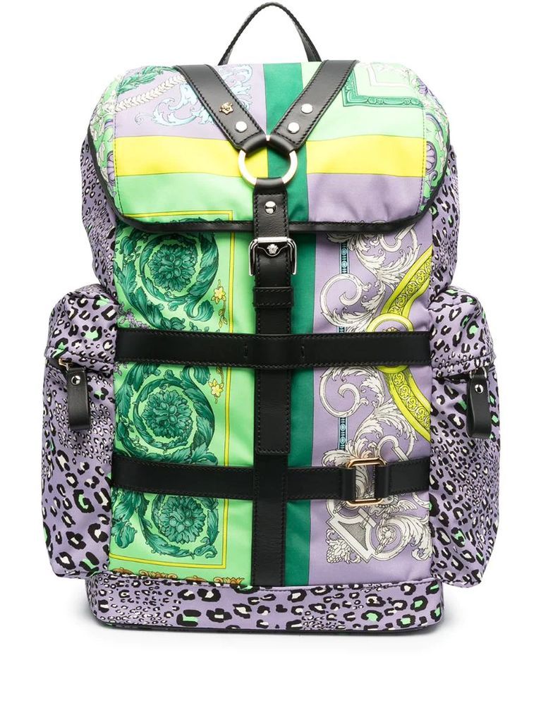 print-mix harness detail backpack