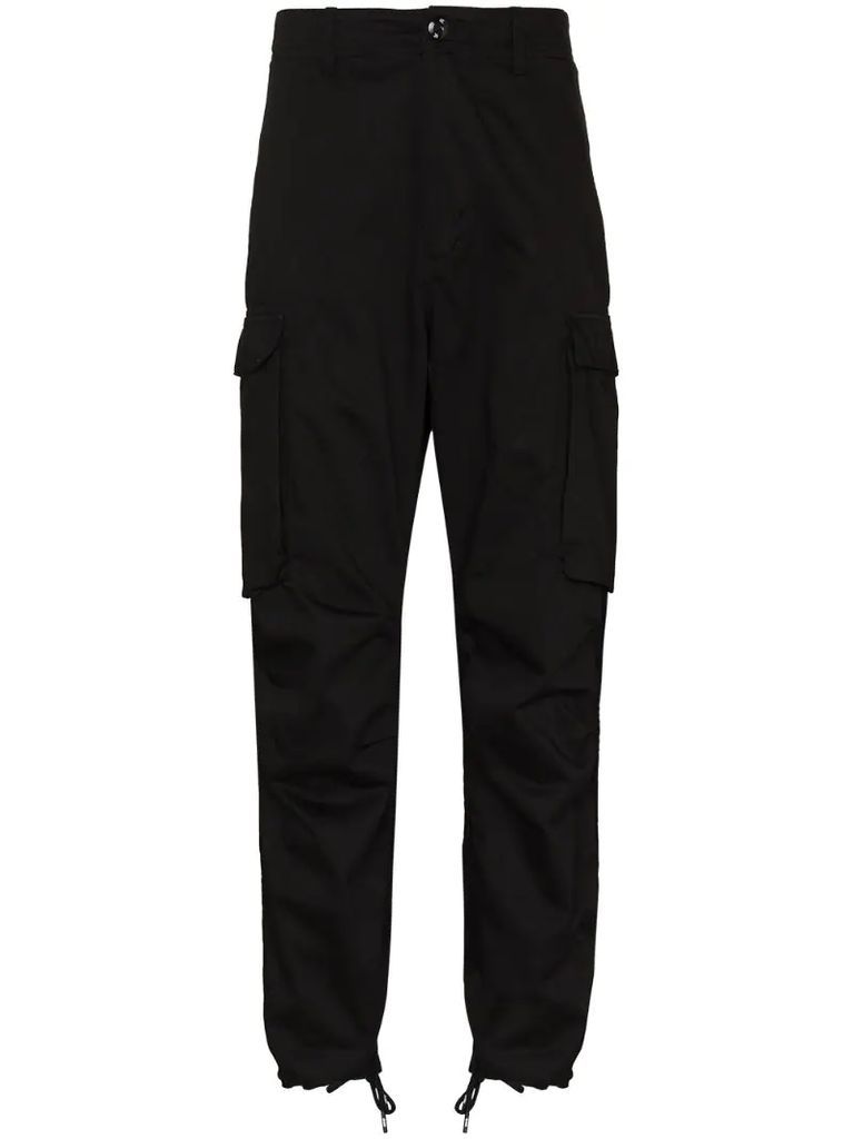 elasticated-ankle straight-leg trousers