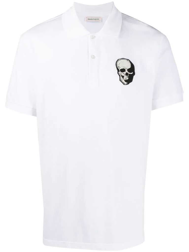skull patch polo shirt