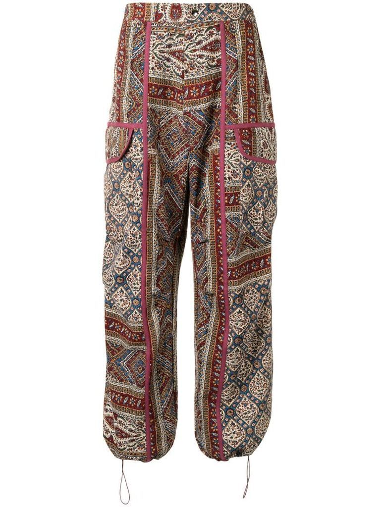 paisley-print tapered trousers