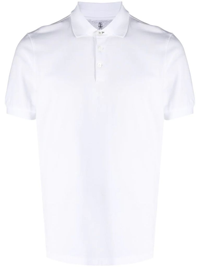 short-sleeved cotton polo shirt