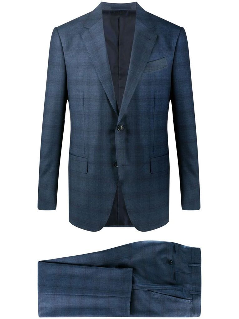 two-piece check wool suit