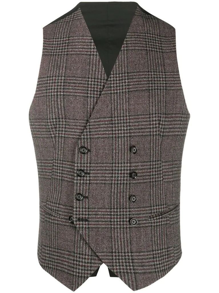 check double-breasted gilet