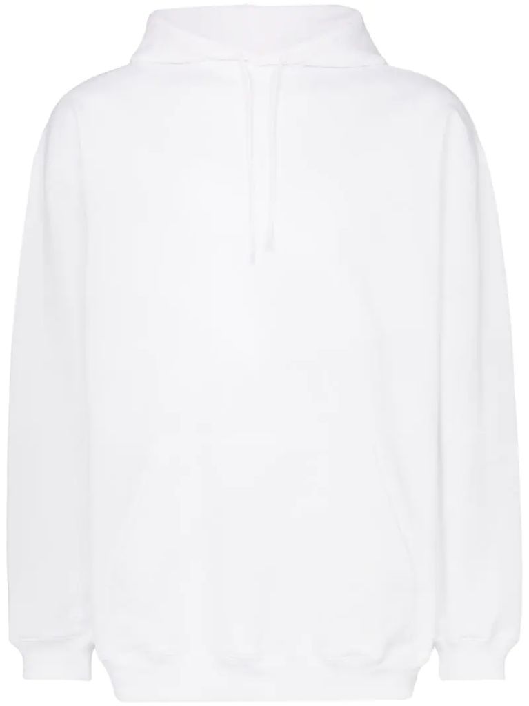 logo print oversized hooded jumper