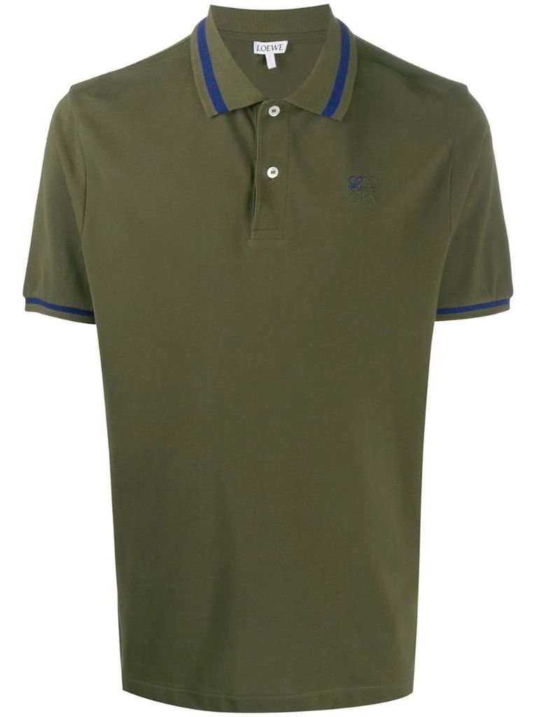 embroidered chest logo polo shirt