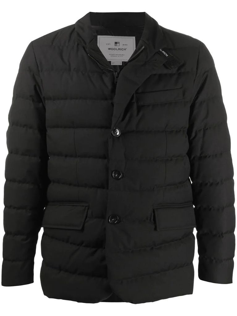 buttoned up puffer jacket