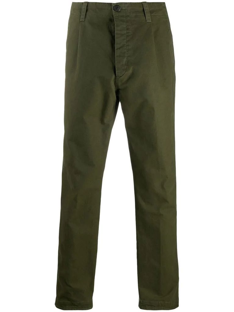 contrast-pocket cotton trousers