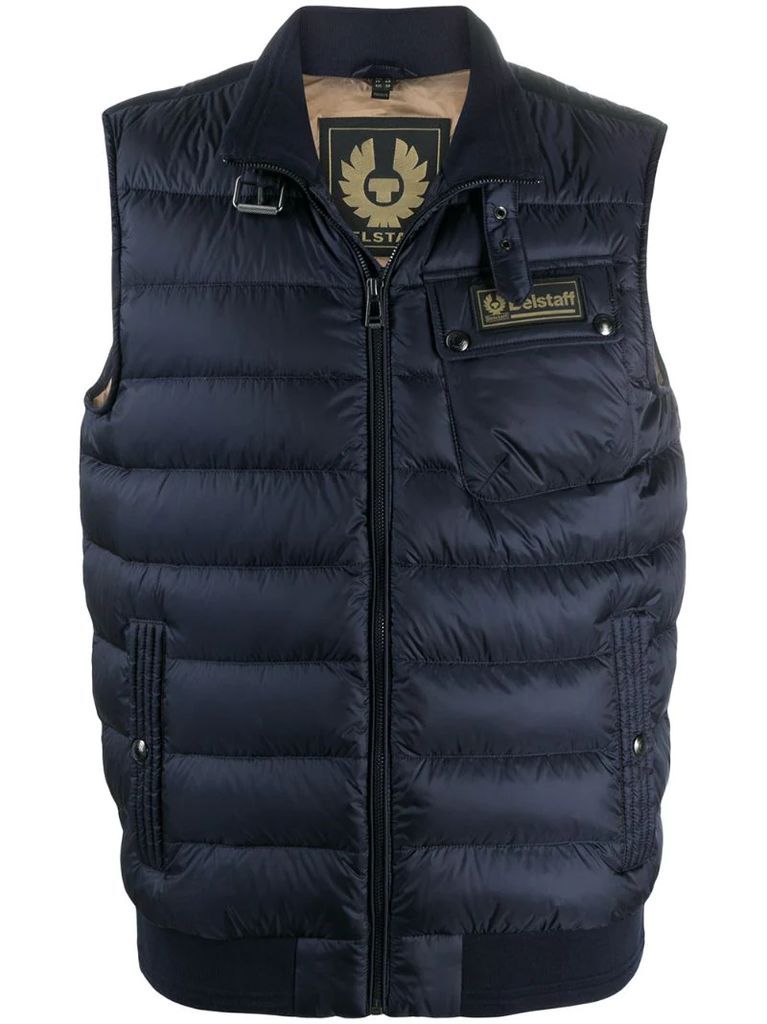 zipped quilted vest