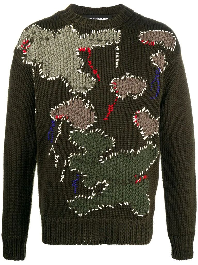 patchwork embroidered jumper