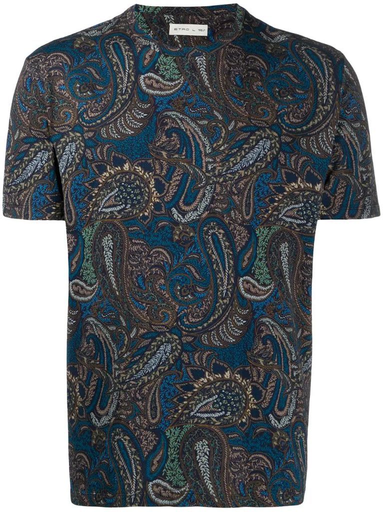 paisley print round neck T-shirt