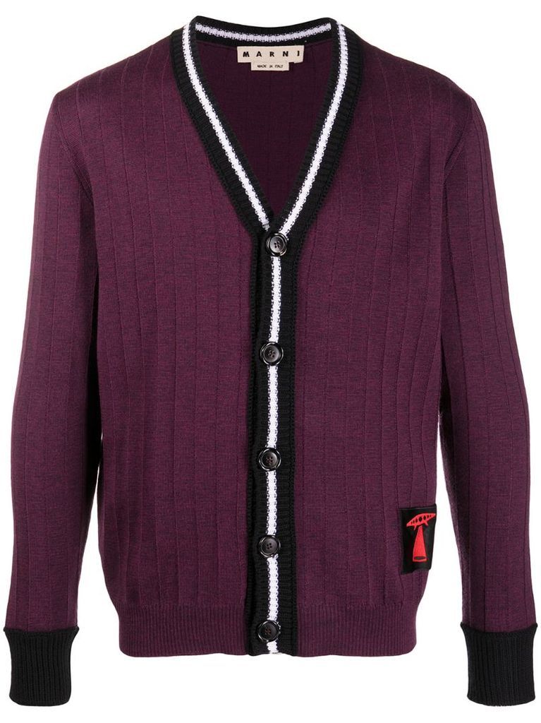 embroidered patch cardigan