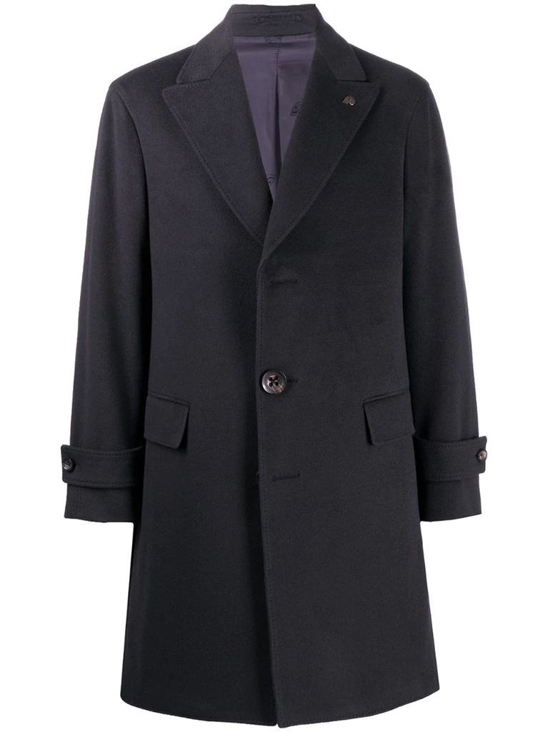 single-breasted cashmere midi coat