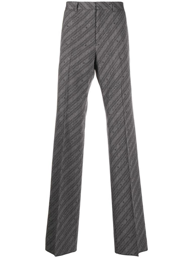 logo diagonal striped trousers