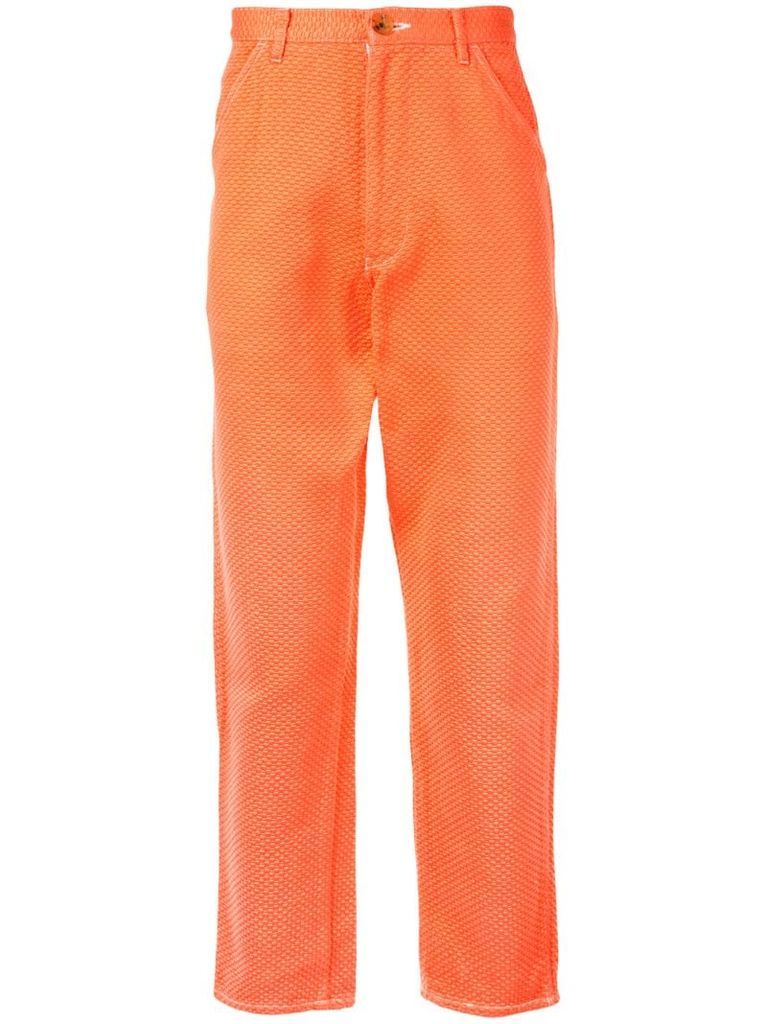 cropped waffle trousers