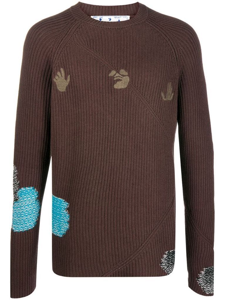 embroidered rib-knit jumper