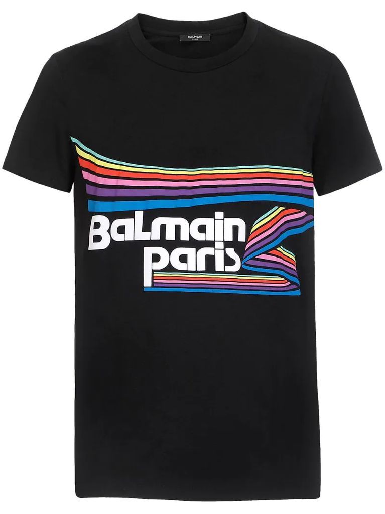 multicoloured Paris logo T-shirt