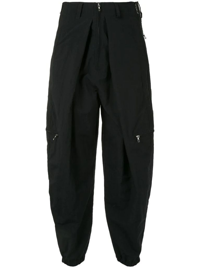 high rise cargo trousers