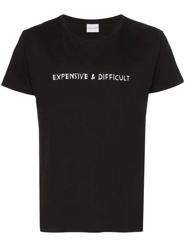 Expensive & Difficult embroidered cotton T-shirt