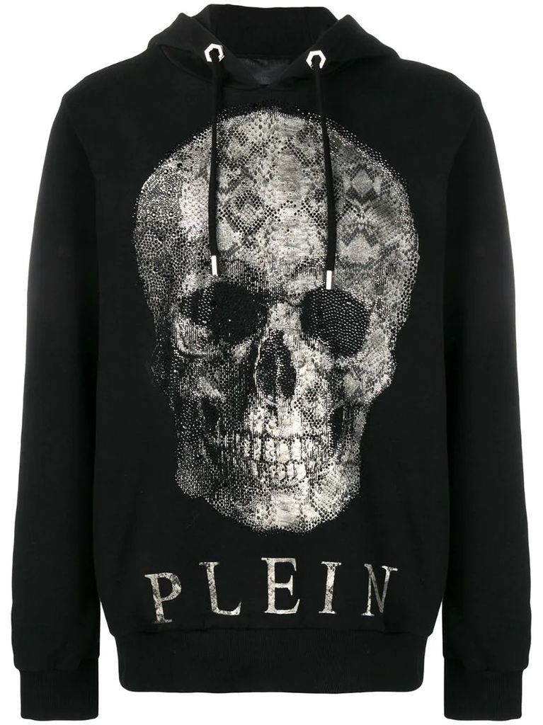 skull print hoodie