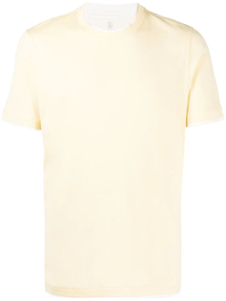 contrast-trim cotton T-shirt