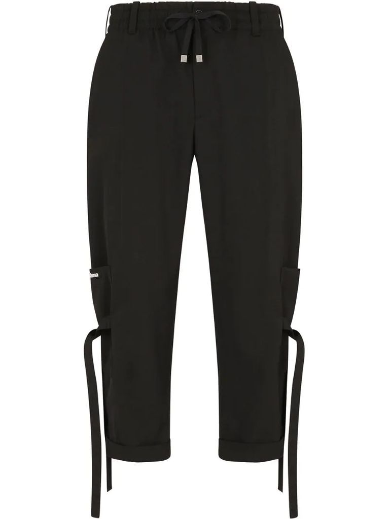 lace-up cropped jogging trousers