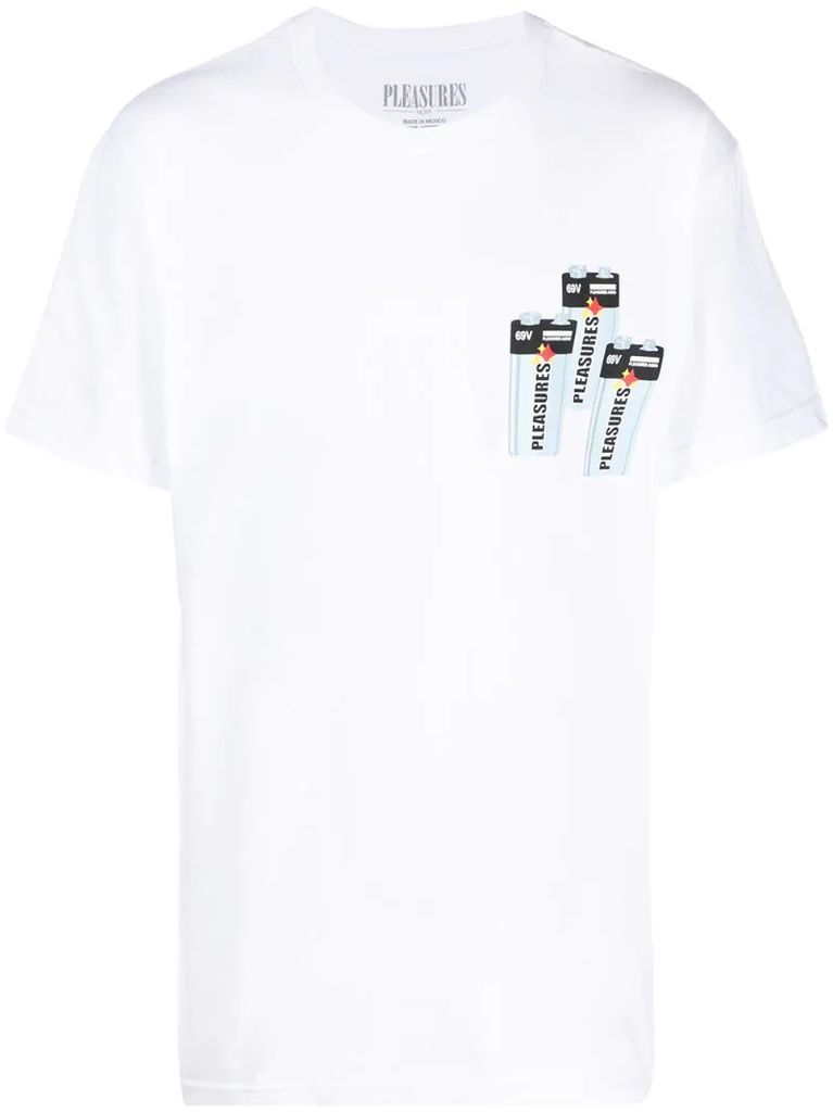 battery motif T-shirt