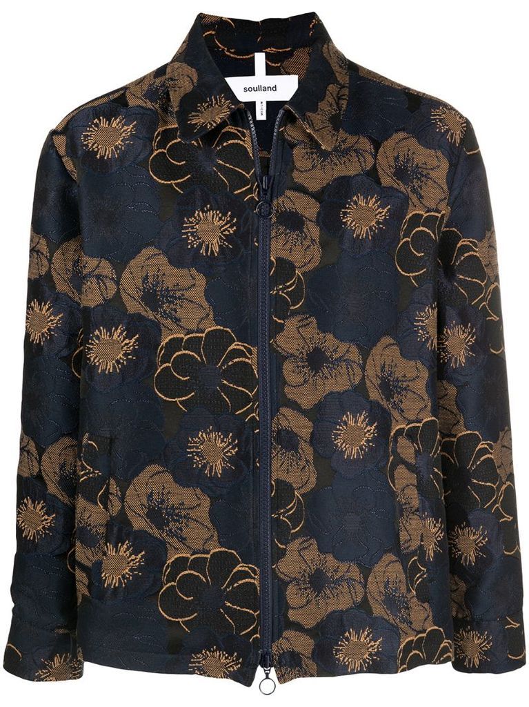 Map floral-print shirt jacket