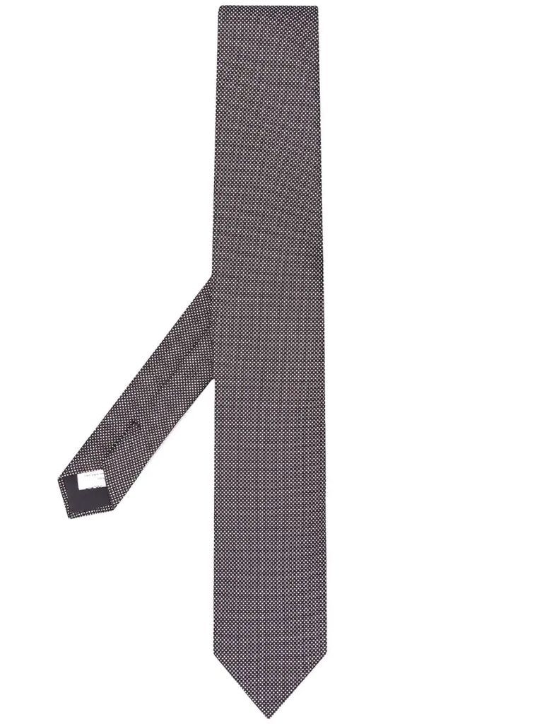 geometric patterned silk tie