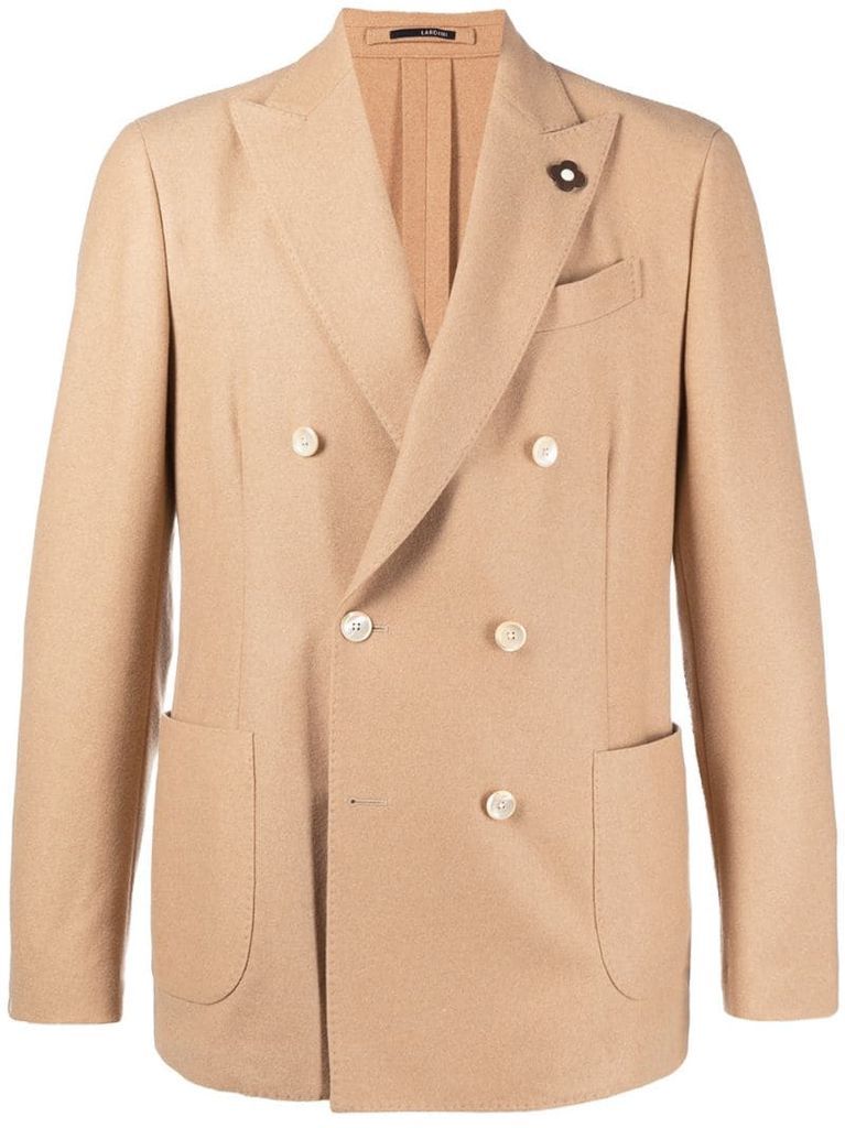 double-breasted cashmere blazer
