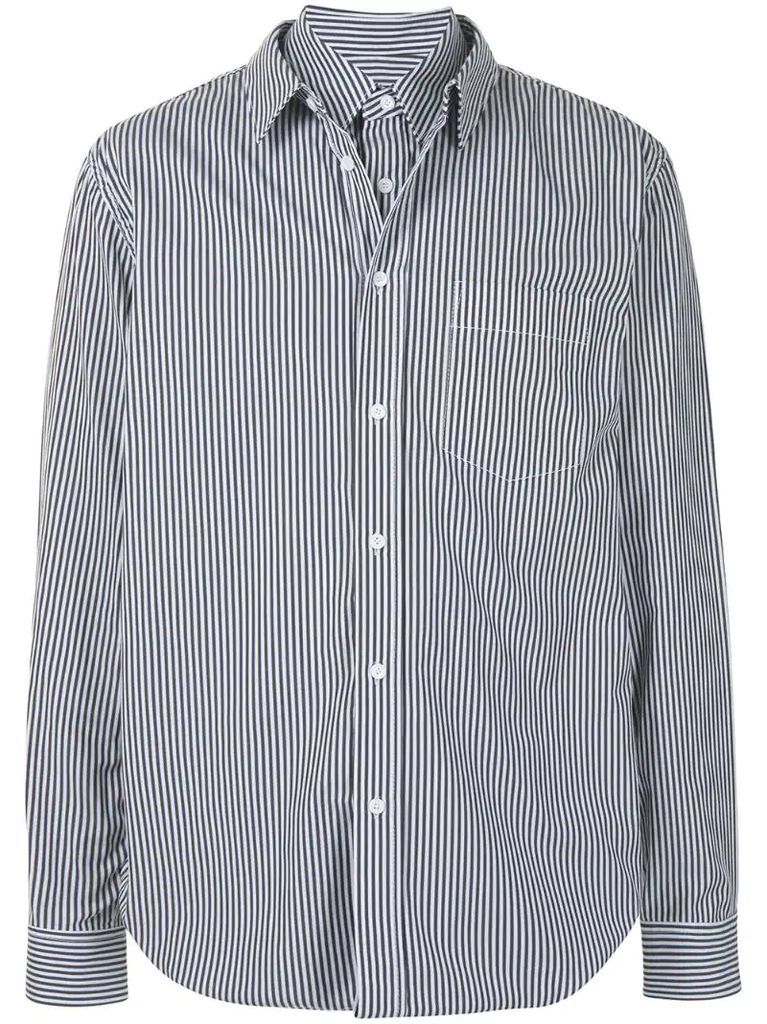 striped layered-detail shirt