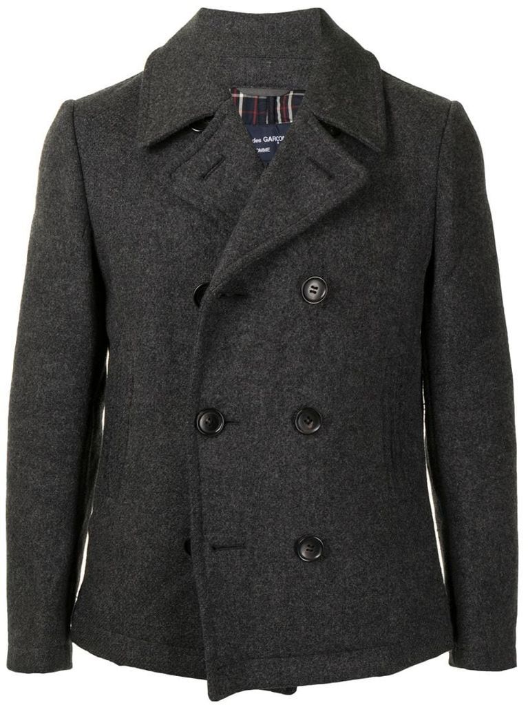 buttoned short peacoat