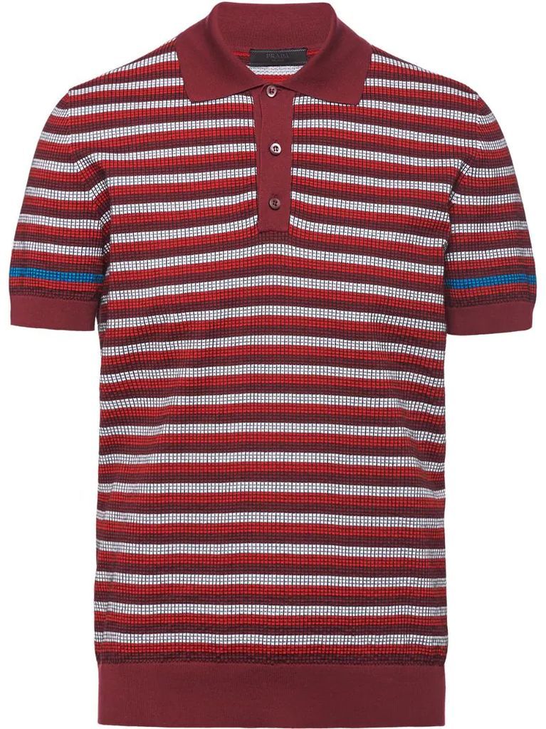 waffle-knit polo shirt