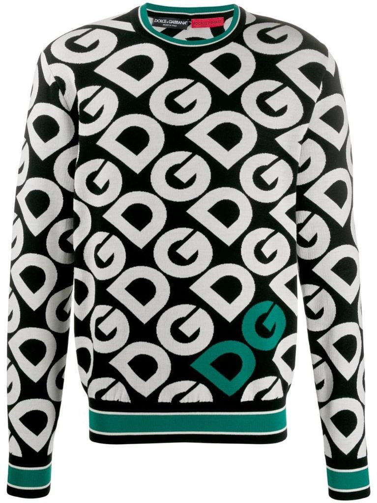 monogram patterned jumper