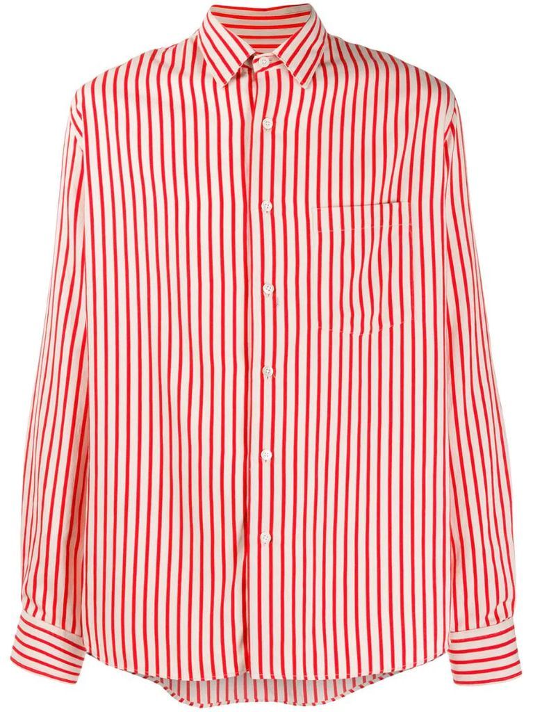 striped long-sleeved shirt