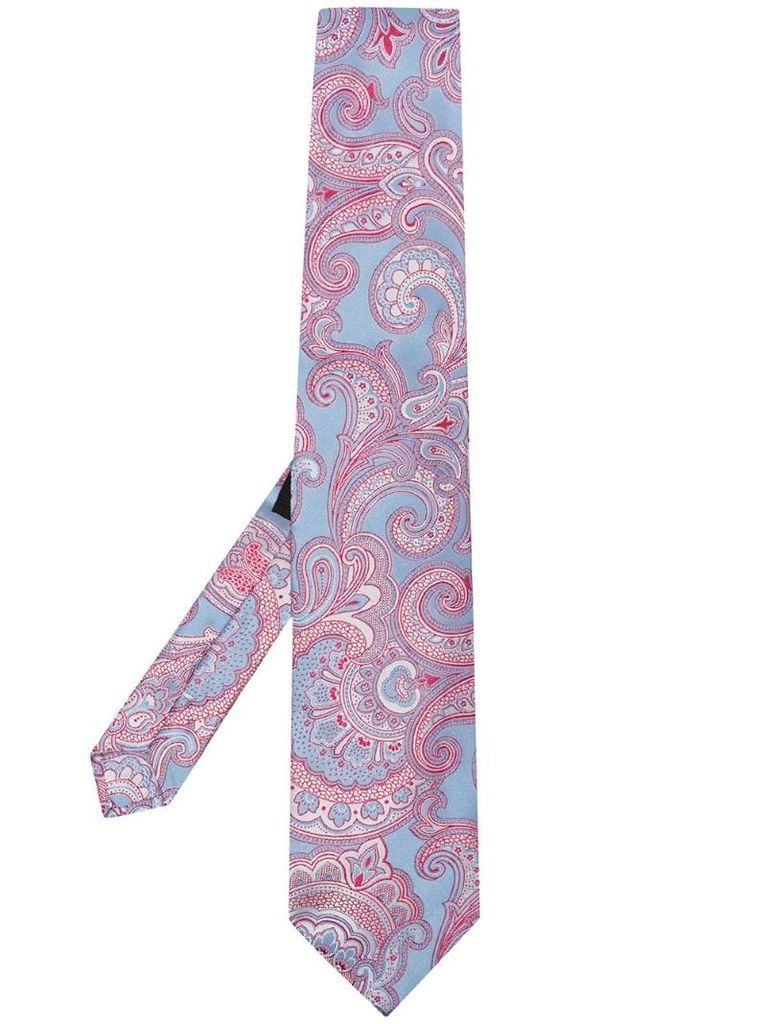 paisley print silk tie