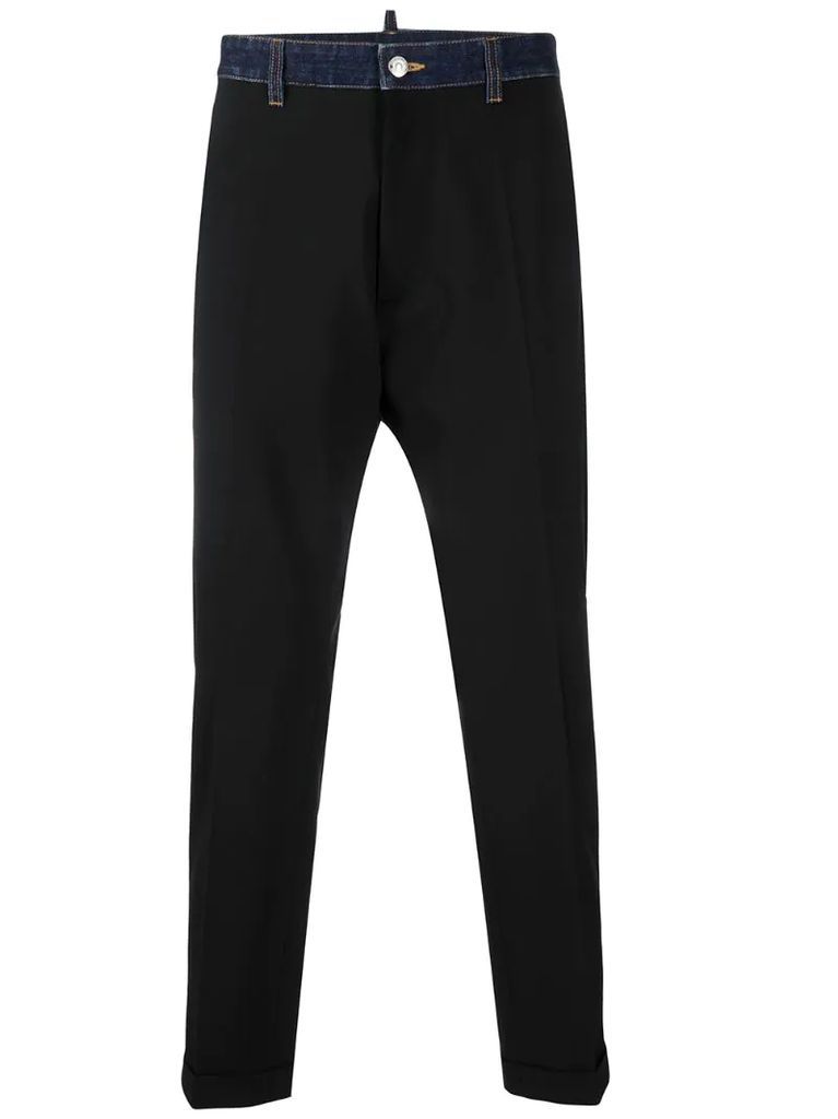 contrast tailored trousers