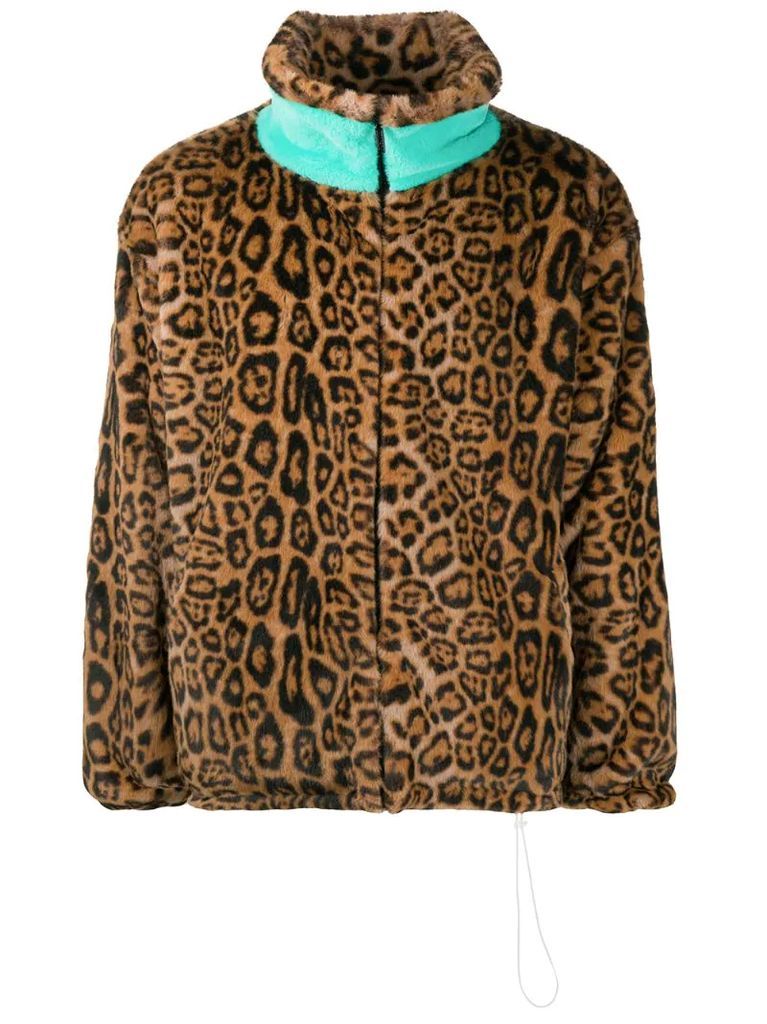leopard-print zipped jacket